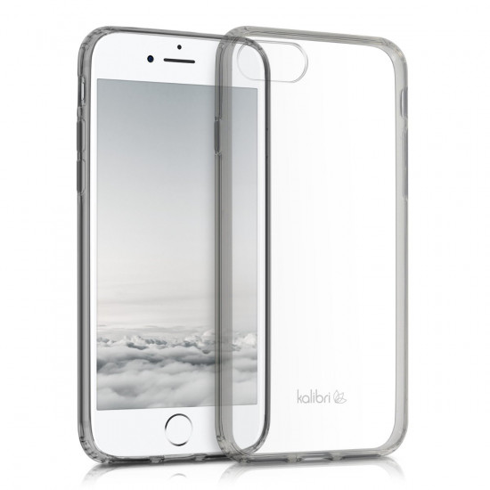 Kalibri Sunny iPhone SE 2022 / SE 2020 / 7 / 8 Σκληρή Θήκη με Πλαίσιο Σιλικόνης - Διάφανη / Black - 39341.01