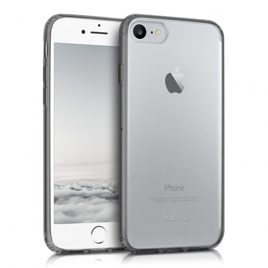 Kalibri Sunny iPhone SE 2022 / SE 2020 / 7 / 8 Σκληρή Θήκη με Πλαίσιο Σιλικόνης - Διάφανη / Black - 39341.01