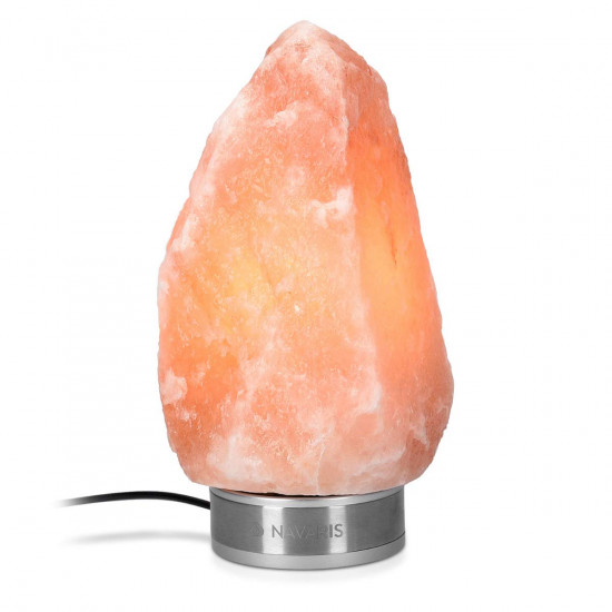 Navaris Himalaya Salt Crystal Lamp with Touch Dimmer and Stainless Steel Base - Φωτιστικό με Κρυστάλλους Αλατιού και Dimmer - Orange - 46384.02