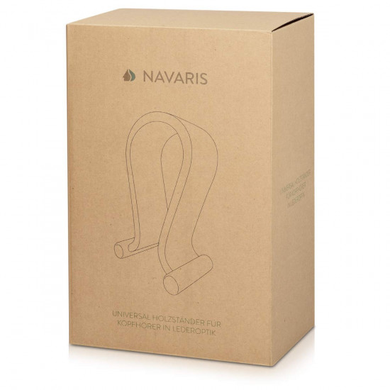 Navaris Βάση Ακουστικών από Ξύλο και Δερματίνη - Black - 48110.01