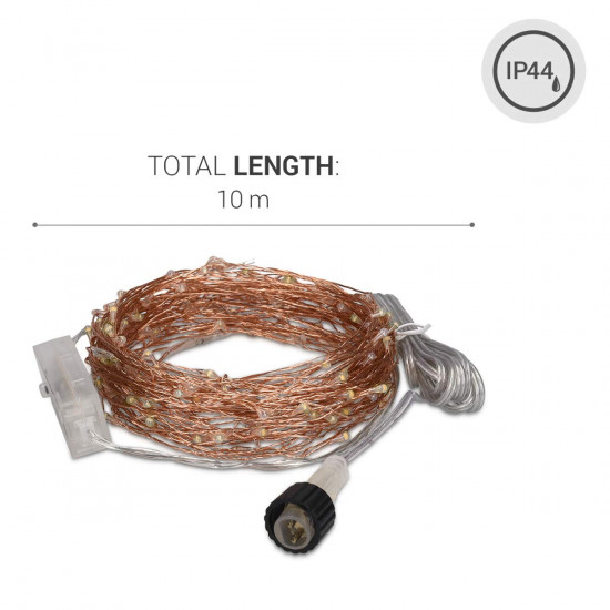 Kwmobile LED string of lights with copper wire 10m - Διακοσμητικά Φωτάκια - Ζεστό Λευκό - 37286.54.100