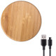 Navaris Qi Wireless Charging Pad - Bamboo - Ασύρματος Φορτιστής Γρήγορης Φόρτισης 10 W Qi Charge με Καλώδιο Micro - 47681.01
