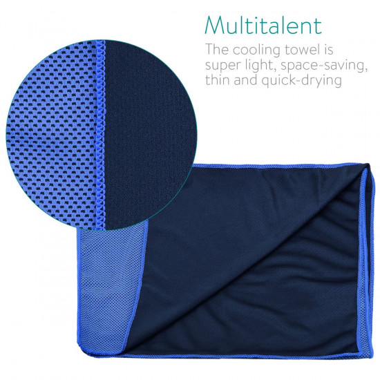 Navaris Microfiber Fitness Quick Dry Towel for Gym - Πετσέτα Γυμναστικής - Blue / Grey - 45233.04.22