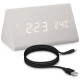 Kwmobile Digital Alarm LED Clock - Ψηφιακό Επιτραπέζιο Ρολόι και Ξυπνητήρι - White - White LED - 40796