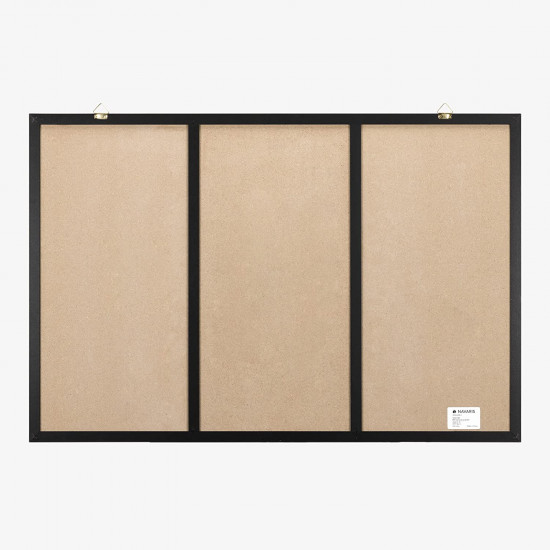 Navaris Combination Board 3 in 1 - Πίνακας 3 σε 1 με Μαυροπίνακα - Φελλό - Μαγνητικό Πίνακα 60 x 40cm - Black - 47164.01