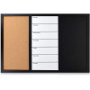 Navaris Combination Board 3 in 1 - Πίνακας 3 σε 1 με Μαυροπίνακα - Φελλό - Μαγνητικό Πίνακα 60 x 40cm - Black - 47164.01