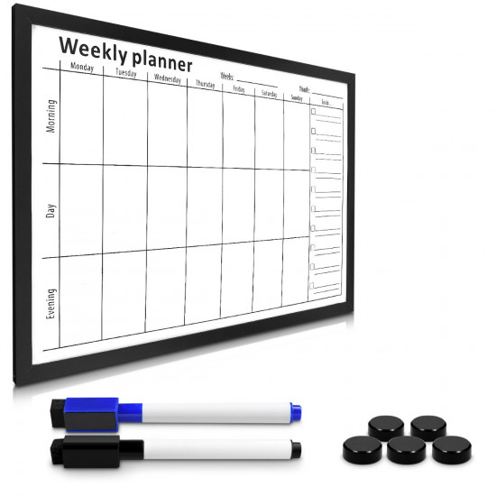 Navaris Magnetic Board Weekly Planner - Μαγνητικός Πίνακας Εβδομαδιαίου Χρονοδιαγράμματος - 60 x 40 cm - White - 43223