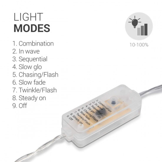Kwmobile LED string of lights with Copper wire 10m - Διακοσμητικά Φωτάκια RGB IP65 - Multicoloured - 37286.32.100