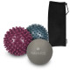 Navaris Lacrosse and Spiky Massage Balls Set of 3 - Μπάλες Μασάζ για πριν ή μετά την άθληση - Grey / Blue / Purple - 46952.13.78