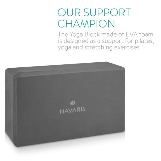 Navaris 2 in 1 Set of High Density EVA Foam Block for Pilates, Yoga, Gymnastics, Stretching - Μαξιλάρια Yoga - Grey - 42704.22