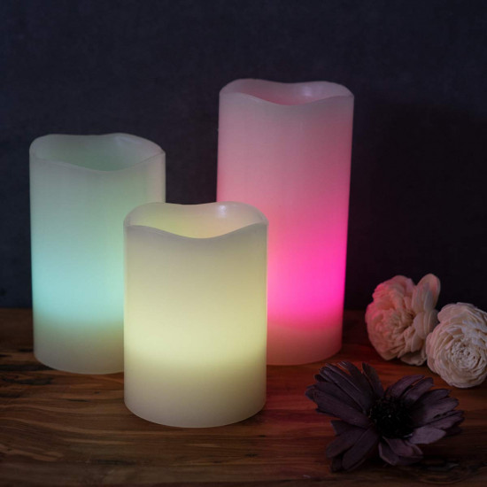 Navaris LED Candles with Colour Set 3 Κεριά με Φωτισμό Led και Τηλεχειριστήριο - Multicolor - 48772.02.03