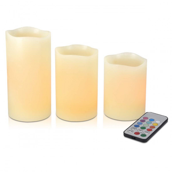 Navaris LED Candles with Colour Set 3 Κεριά με Φωτισμό Led και Τηλεχειριστήριο - Multicolor - 48772.02.03
