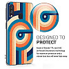 KW Samsung Galaxy A40 Θήκη Σιλικόνης TPU Design Retro Stripe Circle - Blue / Orange / Dark Blue - 48543.08