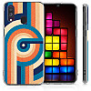 KW Samsung Galaxy A40 Θήκη Σιλικόνης TPU Design Retro Stripe Circle - Blue / Orange / Dark Blue - 48543.08