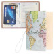 KW Προστατευτική Θήκη για Διαβατήριο και Κάρτες Design 3D Travel - Black / Multicolor - 49059.03