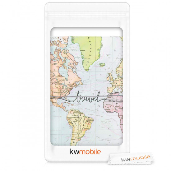 KW Προστατευτική Θήκη για Διαβατήριο και Κάρτες Design 3D Travel - Black / Multicolor - 49059.03