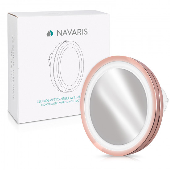 Navaris Μεγεθυντικός Καθρέφτης LED για Μακιγιάζ - 5x Μεγέθυνση - Copper - 44599.54