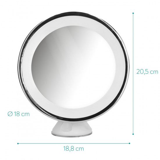 Navaris Μεγεθυντικός Καθρέφτης LED για Μακιγιάζ με Περιστροφική Βάση - 7x Μεγέθυνση - White - 44871.02