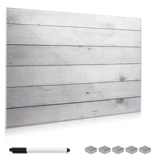Navaris Μαγνητικός Γυάλινος Πίνακας - 90x60cm - Design Wooden Planks - 45723.02