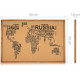 Navaris Cork Board Πίνακας Ανακοινώσεων από Φελλό - 90 x 60 cm - Design World map - Brown - 48298.01