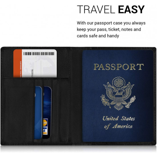 KW Πορτοφόλι Ταξιδίου για Διαβατήριο και Κάρτες Design Don't Touch my Passport - Black / White - 39214.01