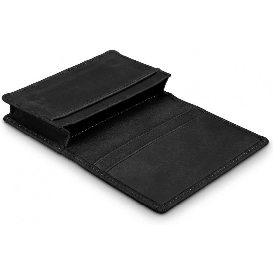 Kalibri Real Leather Wallet for Cards Δερμάτινο Πορτοφόλι για Κάρτες - Για έως 60 Κάρτες - Black - 41511.01