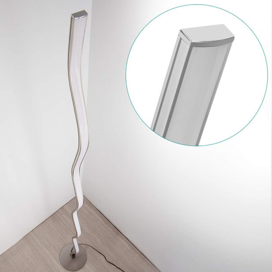 Navaris LED Floor Lamp Φωτιστικό Δαπέδου με Φωτισμό LED - Silver - 49030.01
