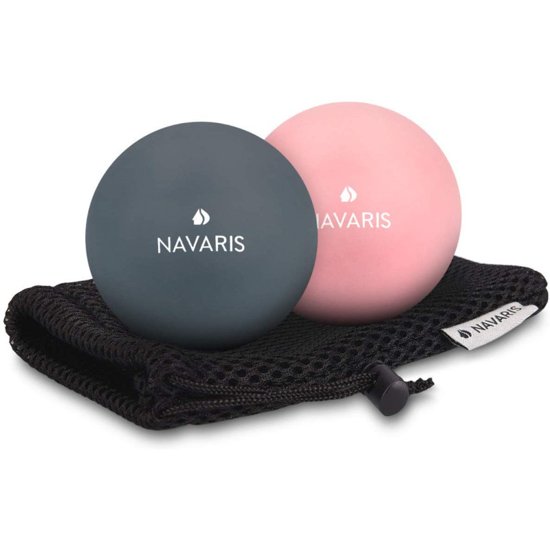 Navaris Lacrosse Massage Balls - Σετ με 2 Μπάλες Μασάζ - Rose / Dark Blue - 49269.17.33