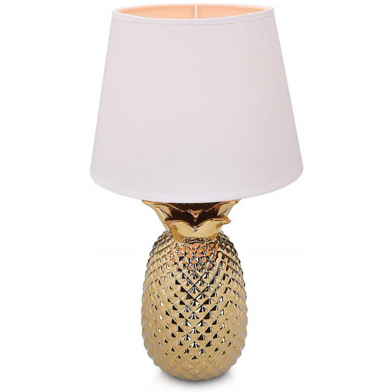 Navaris Table Lamp Επιτραπέζιο Φωτιστικό Design Pineapple - 40cm - Gold / White - 49151.66.02
