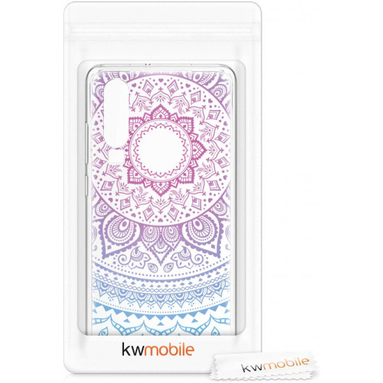 KW Huawei P30 Θήκη Σιλικόνης Design Indian Sun - Διάφανη / Blue / Dark Pink - 47412.03