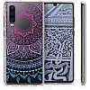 KW Huawei P30 Θήκη Σιλικόνης Design Indian Sun - Διάφανη / Blue / Dark Pink - 47412.03