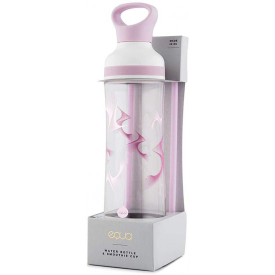 Equa Flow Bounce 2in1 Πλαστικό Μπουκάλι Νερού BPA Free - 800ml - Pink / Διάφανο
