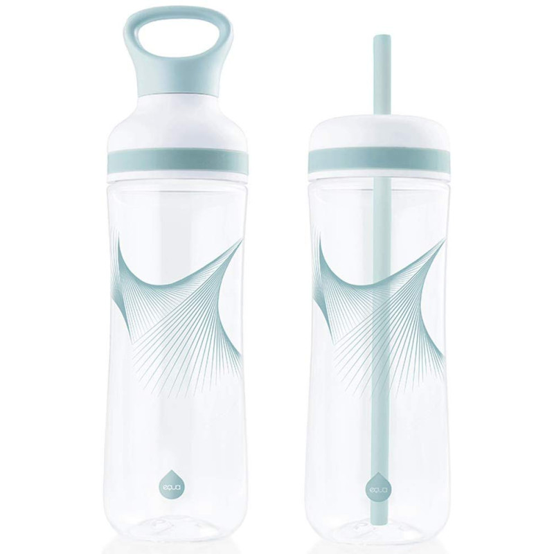 Equa Flow Wave 2in1 Πλαστικό Μπουκάλι Νερού BPA Free - 800ml - Blue / Διάφανο