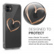 KW iPhone 11 Θήκη Σιλικόνης TPU Design Brushed Heart - Διάφανη / Rose Gold - 49785.12