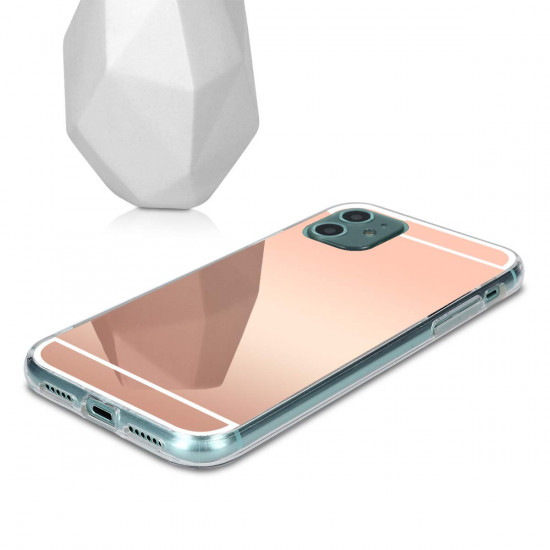 KW iPhone 11 Θήκη Σιλικόνης TPU Καθρέφτης - Metallic Rose Gold - 50531.41
