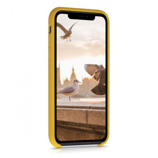 KW iPhone 11 Θήκη Σιλικόνης Rubber TPU - Honey Yellow - 49724.143