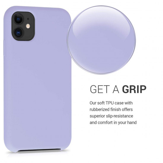 KW iPhone 11 Θήκη Σιλικόνης Rubber TPU - Light Lavender - 49724.139