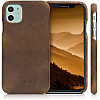 Kalibri iPhone 11 Σκληρή Θήκη με Επένδυση Γνήσιου Δέρματος - Brown - 49737.05