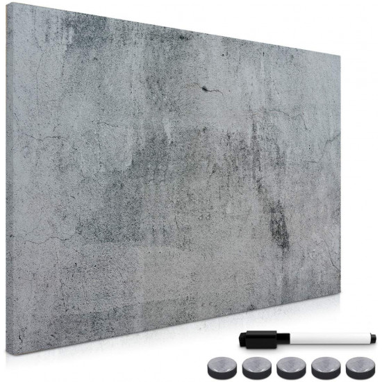 Navaris Magnetic Memo Board - Μαγνητικός Πίνακας Ανακοινώσεων - 90 x 60 cm - Concrete - 49997.04