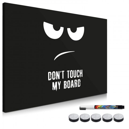 Navaris Magnetic Memo Board - Μαγνητικός Πίνακας Ανακοινώσεων - 40 x 60 cm - Design Don't Touch My Board - 45365.10