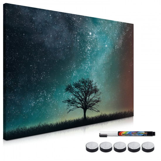 Navaris Magnetic Memo Board - Μαγνητικός Πίνακας Ανακοινώσεων - 40 x 60 cm - Design Starry Sky and Tree - 45365.08