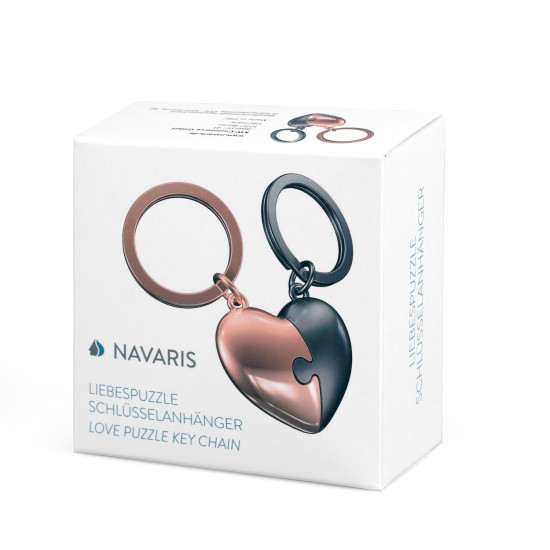 Navaris Cute Love Puzzle Keychain Μπρελόκ Κλειδιών - Rose Gold / Anthracite - 49565.81.73