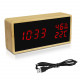 Kwmobile Digital Alarm LED Clock - Ψηφιακό Επιτραπέζιο Ρολόι και Ξυπνητήρι - Light Brown - Red LED - 47632.24.09