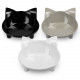 Navaris Cat Bowls with Ears Set of 3 - Σετ με 3 Μπολ Φαγητού και Νερού σε Σχήμα Γάτας - Black / Grey / White - 50737.03