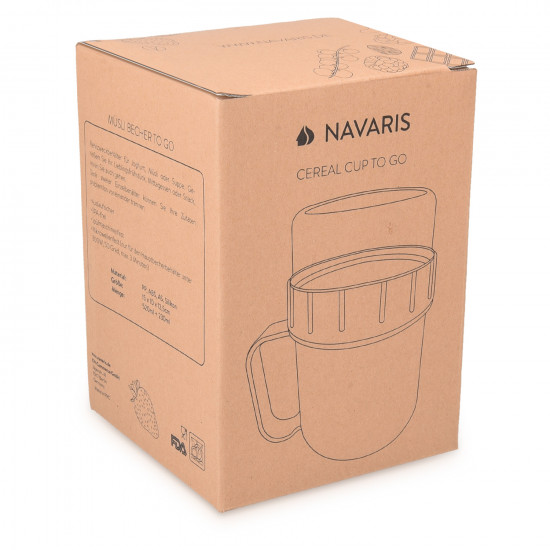 Navaris Breakfast To Go Cup BPA Free Φορητό Δοχείο Φαγητού - Pastel Pink - 48893.01.33