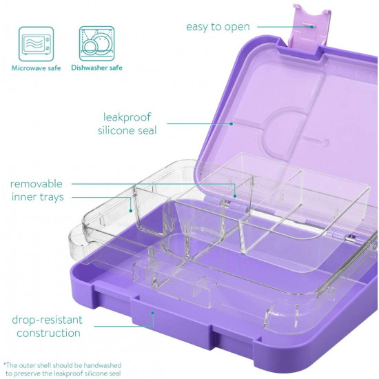 Navaris Bento Box for Kids Δοχείο Αποθήκευσης Τροφής για Παιδιά BPA Free - Purple - 49877.01.38