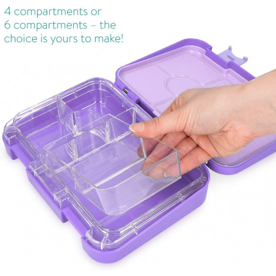 Navaris Bento Box for Kids Δοχείο Αποθήκευσης Τροφής για Παιδιά BPA Free - Purple - 49877.01.38