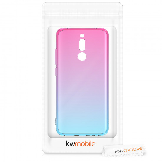 KW Xiaomi Redmi 8 Θήκη Σιλικόνης TPU Design Bicolor - Dark Pink / Blue - Διάφανη - 51275.01