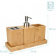Navaris Bamboo Bathroom Accessories Ξύλινο Αξεσουάρ Μπάνιου Σετ 4 τεμαχίων από Bamboo  - Natural Wood - 50084.04