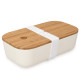 Navaris Bento Box with Bamboo Lid Δοχείο Φαγητού με Καπάκι από Μπαμπού - 700ml - White - 47540.02.1